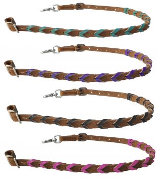 Showman Argentina Cow Leather wither strap with Color Braided leather accent